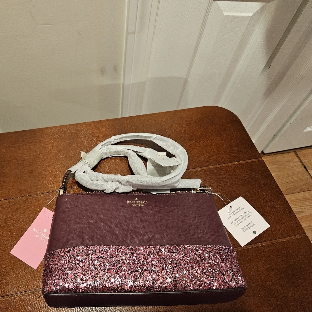 Kate Spade Purple and Pink Glitter Crossbody Bag